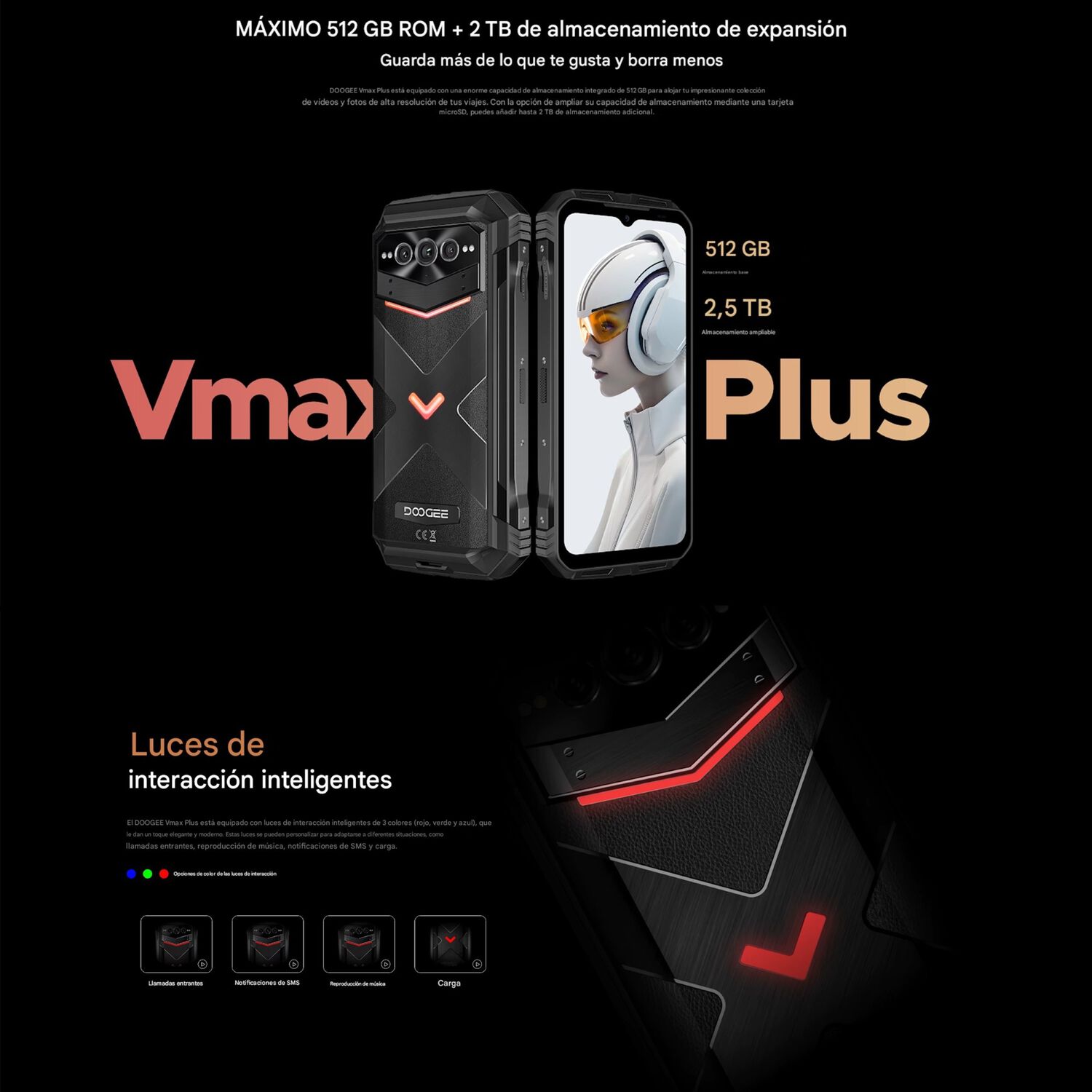 Doogee V Max Plus - Bater&iacute;a Monstruo Dura D&iacute;as Uso Extremo image number 4.0