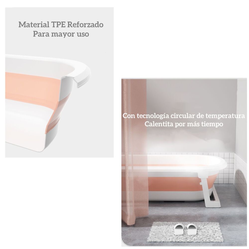 Bañera Plegable Con Cojín Y Más Accesorios Rosada Lubabycas image number 2.0