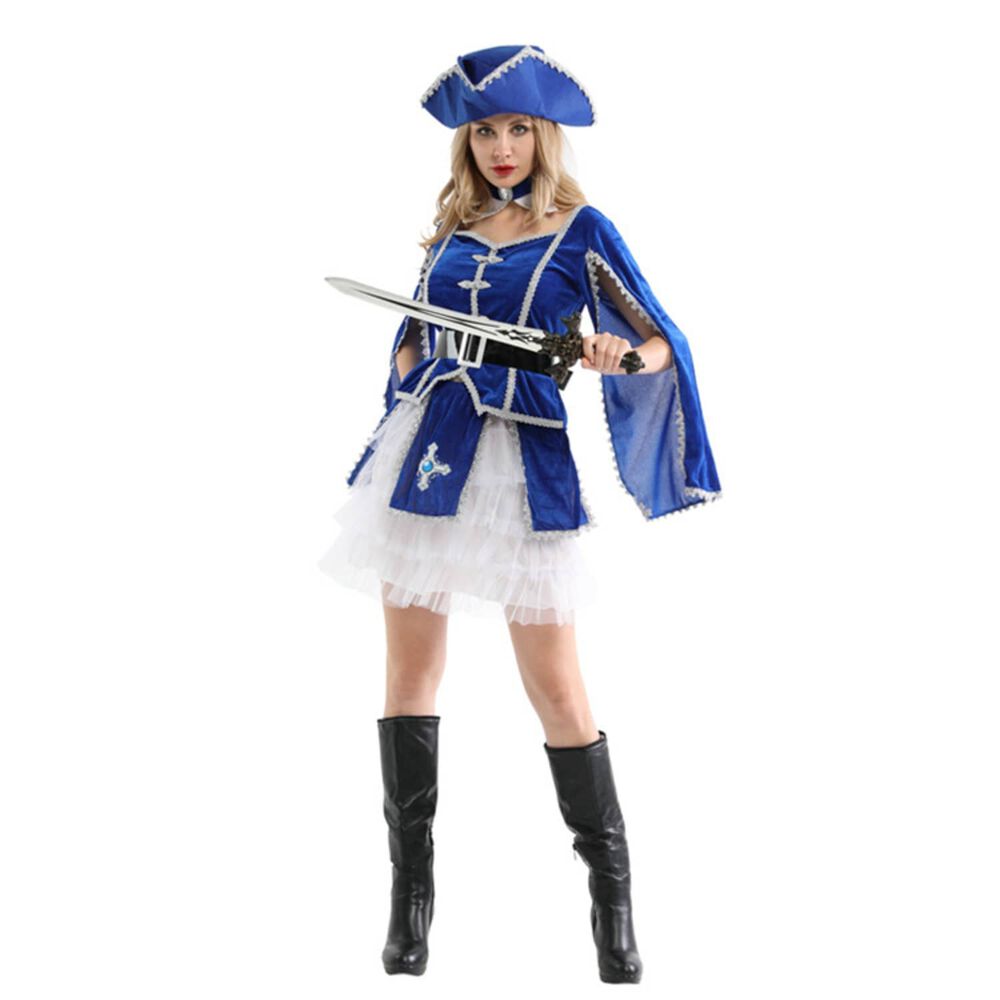 Disfraz Premium Blue Pirata Corsario Mujer image number 1.0