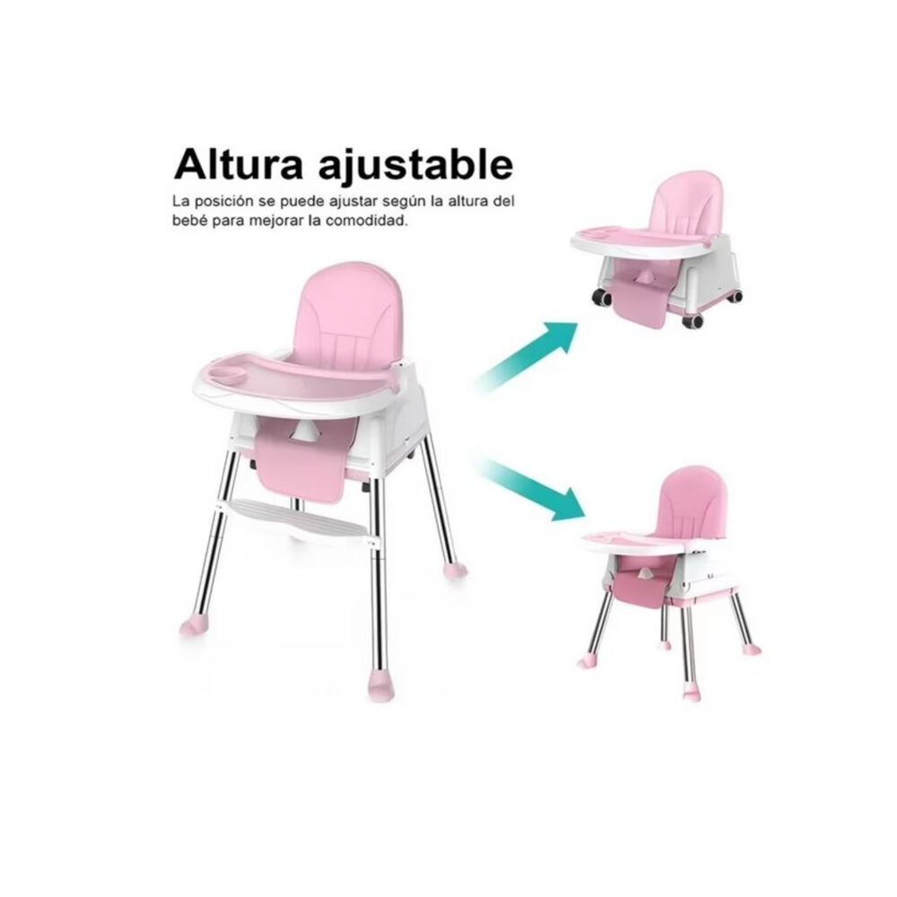 Silla De Comer Para Bebés Portátil Con Ruedas Ajustable image number 13.0