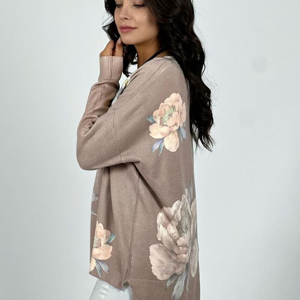 Sweater Spandex Flores Peonias Estampadas image number 4.0