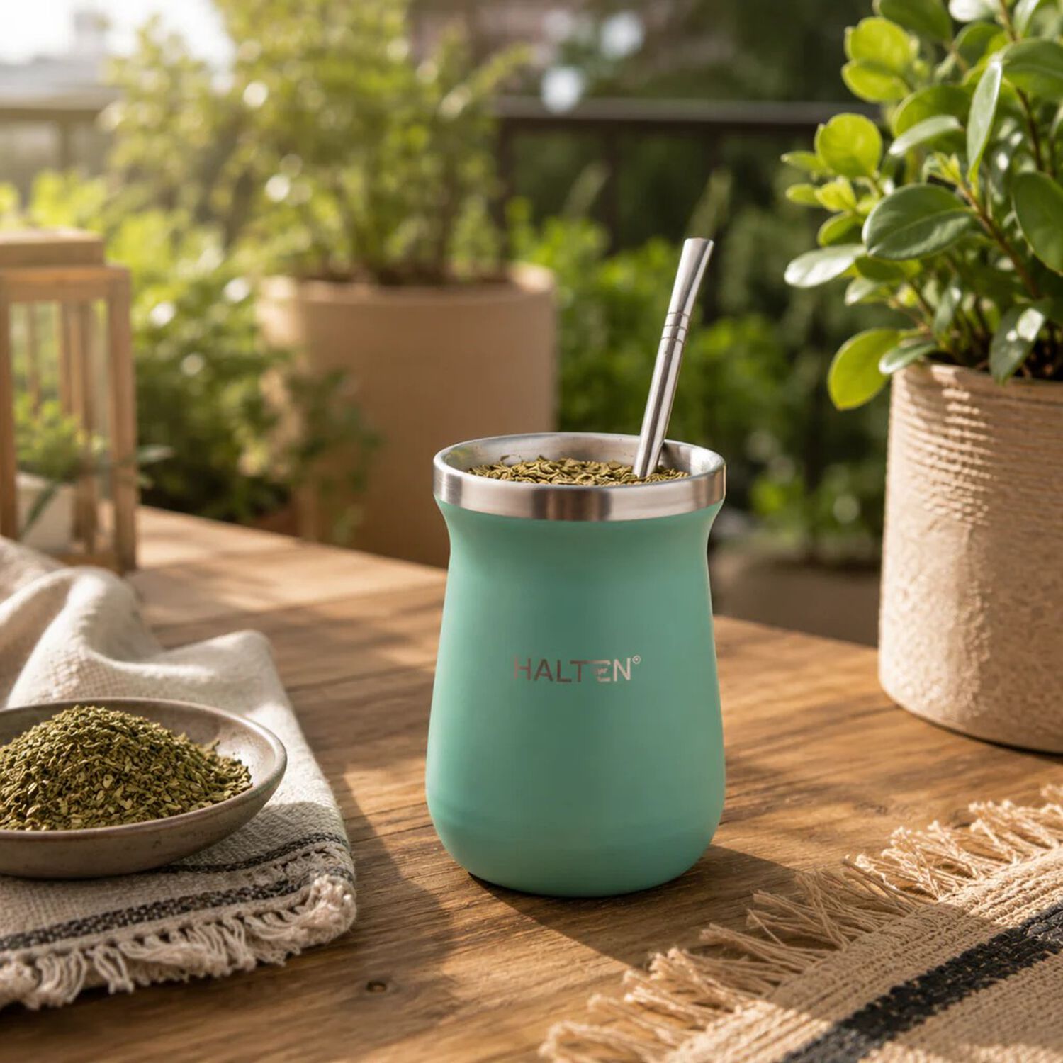Mate T&eacute;rmico De Acero Inoxidable 300 Ml Con Bombilla Conserva Calor 1 Hora Y Fr&iacute;o 6 Horas Color Verde image number 5.0