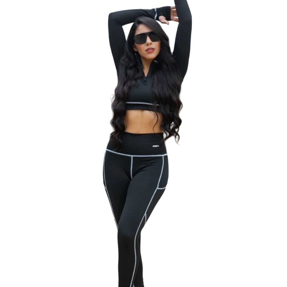 Conjunto Deportivo E408 Leggins + Buzo Corto image number 0.0