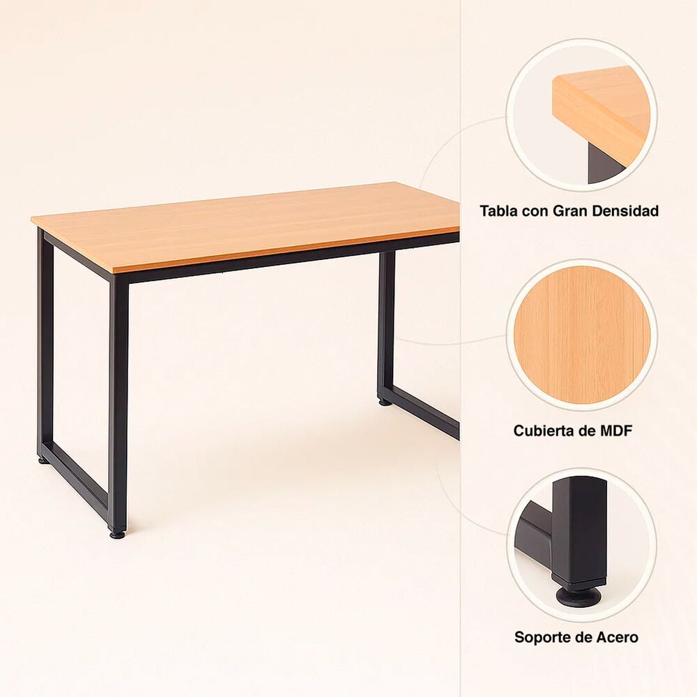 Escritorio Industrial Home Office - Madera Clara image number 4.0