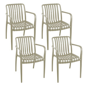 Pack 4 Sillas Terraza Plástica Giza Taupe