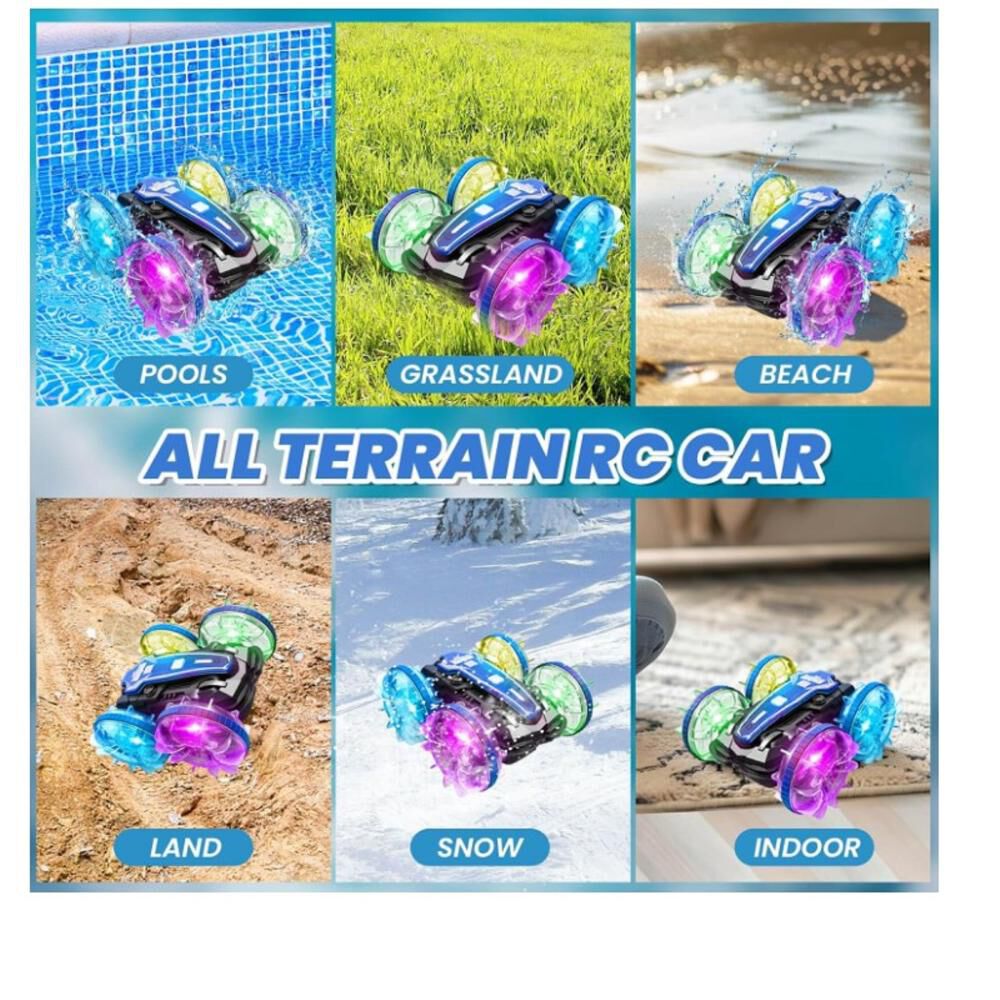Auto Coche A Control Remoto Anfibio Y Tierra Todoterreno Led image number 3.0