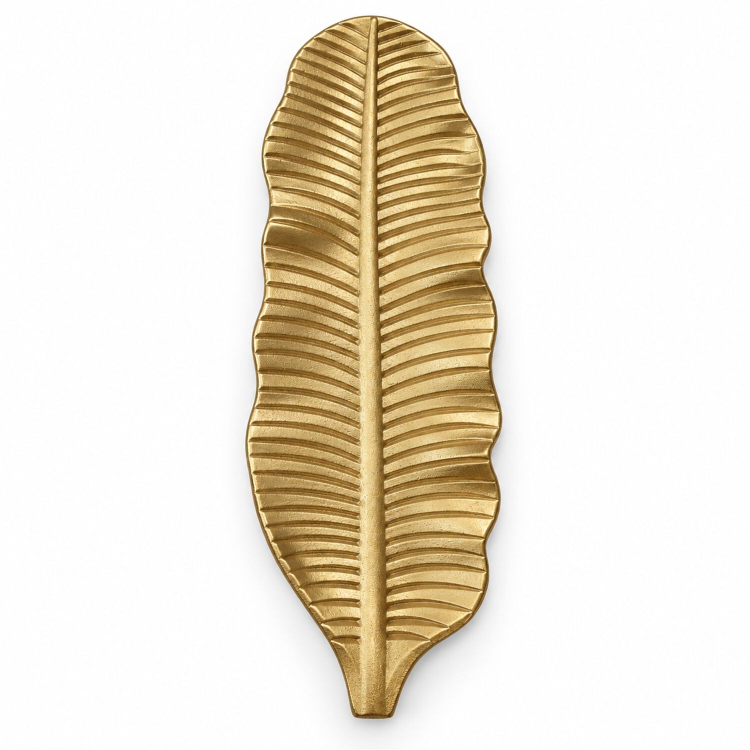 Bandeja Decorativa Hoja Alargada Dorada Estilo Moderno 47 Cm image number 4.0