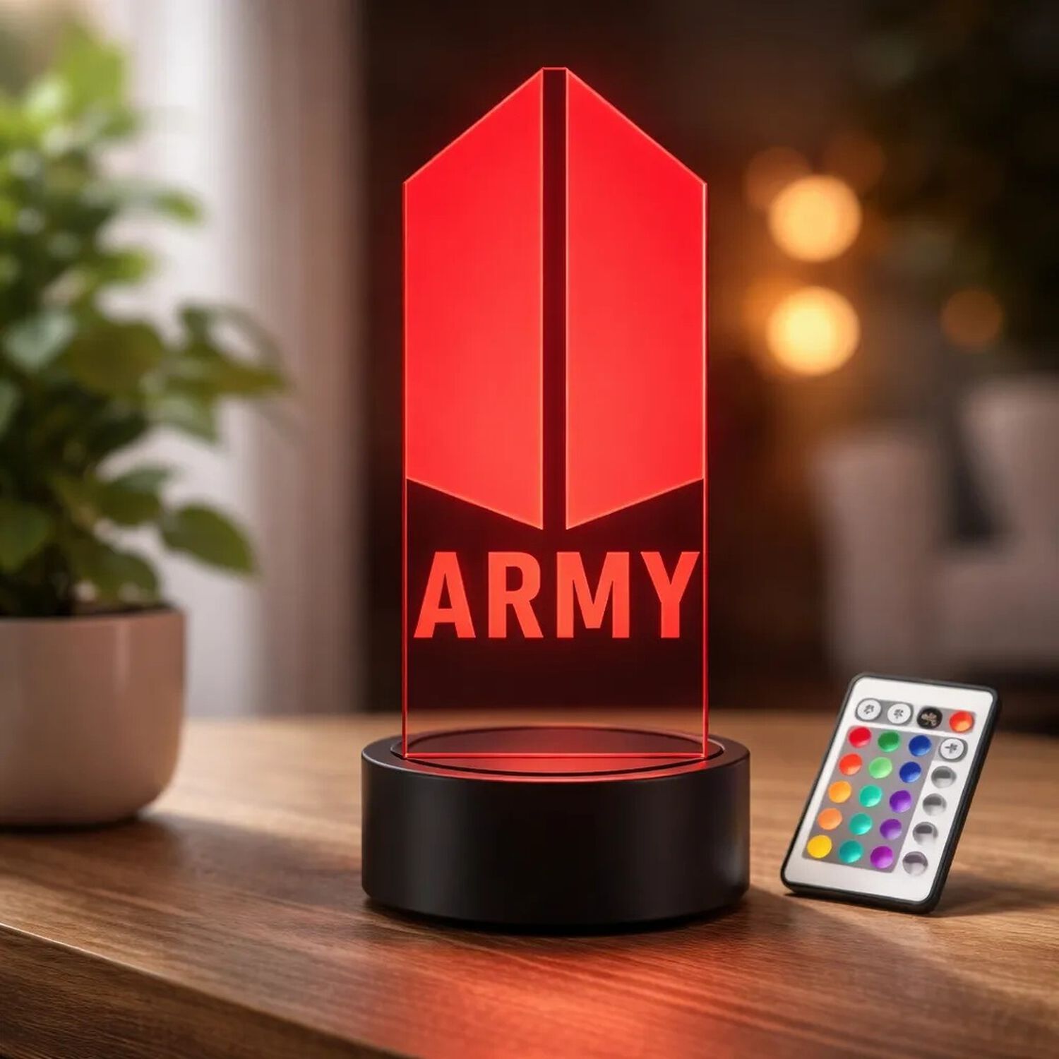 Lampara 3d Army Bts 16 Colores Intercam Control Remoto image number 0.0