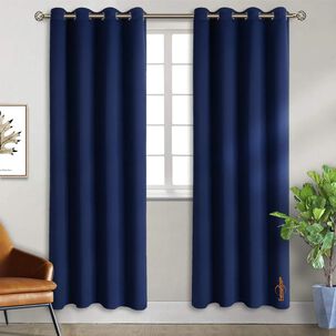 Cortina Blackout 140x220 Cm Poliéster Azul Marino