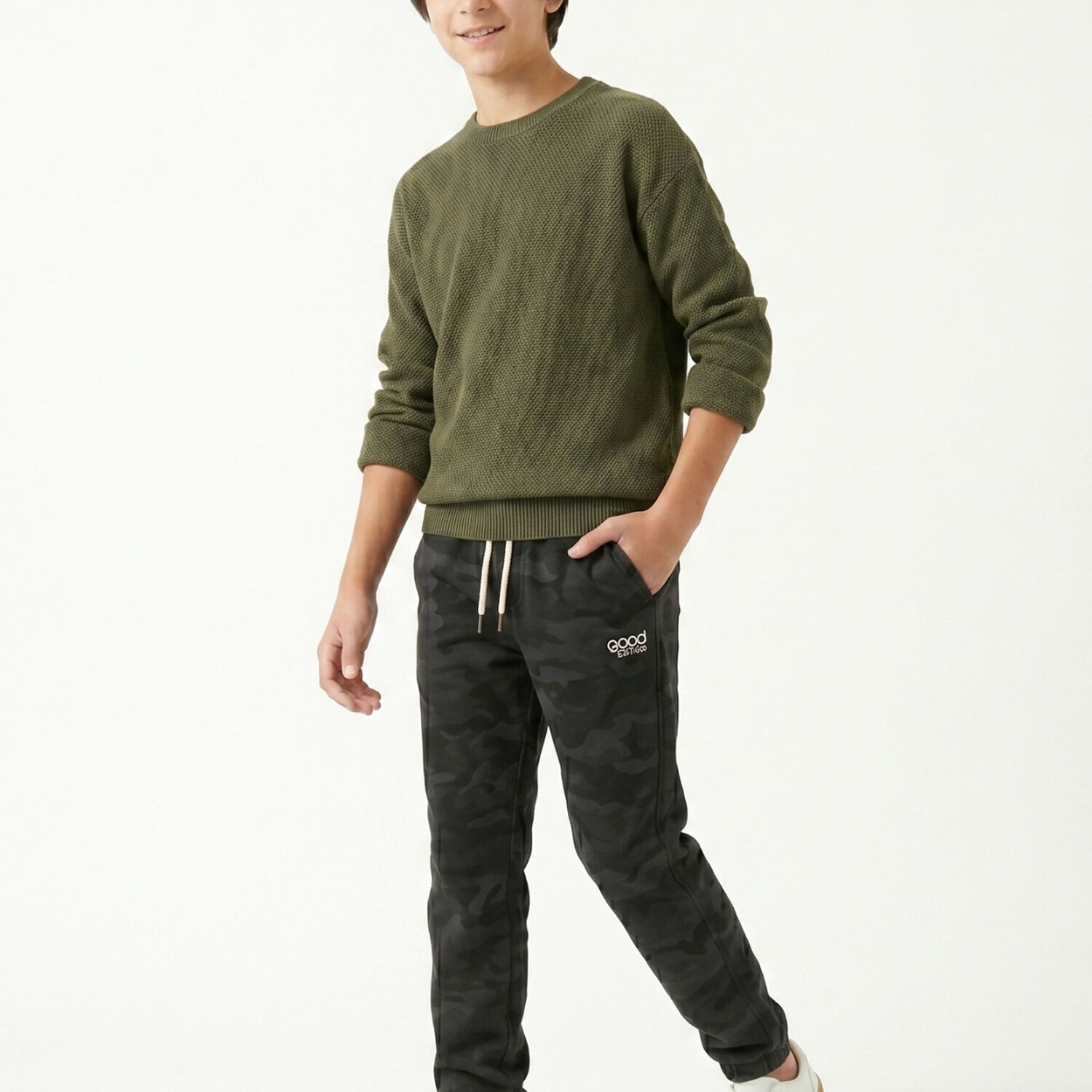 Pantalon De Buzo Jogger Camuflado Militar Para Ni&ntilde;o image number 5.0