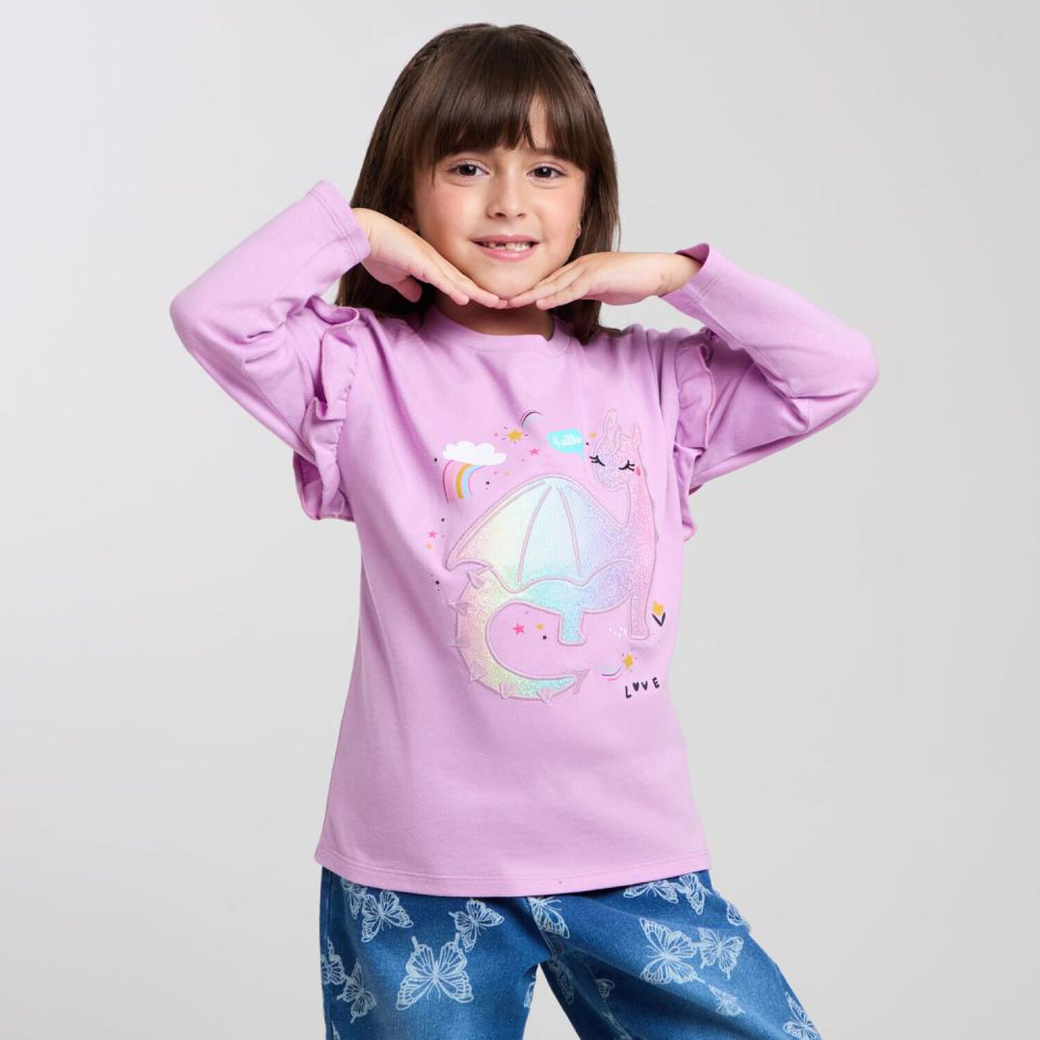 Polera Manga Larga Cuello Redondo Ni&ntilde;a Topsis image number 2.0