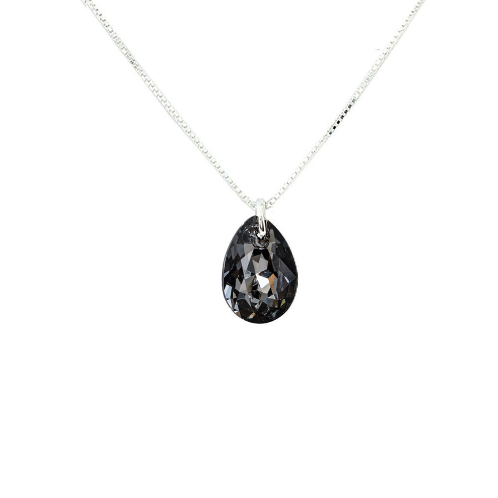 Collar Gota De Luz Con Cristales Genuinos Silver Night image number 0.0