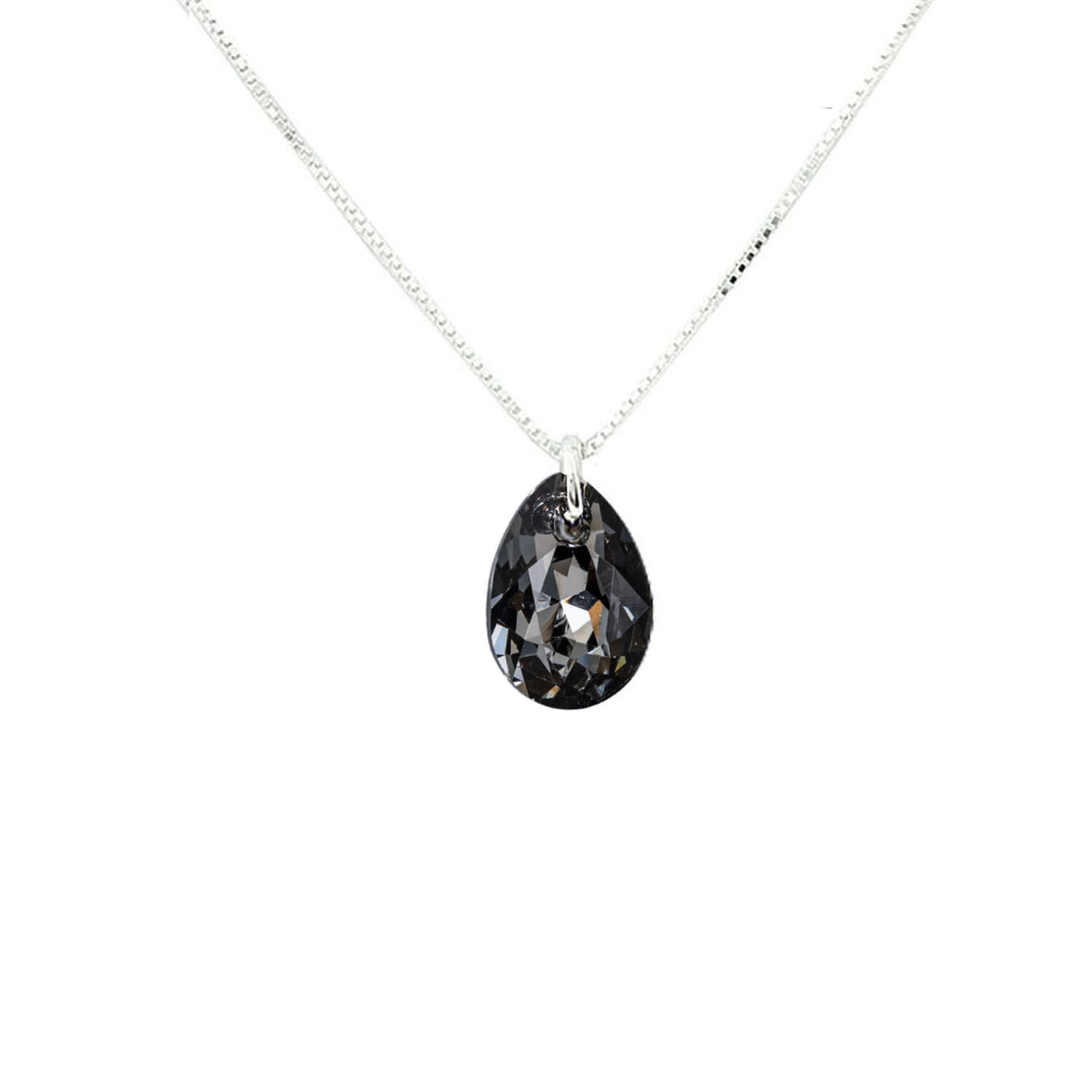 Collar Gota De Luz Con Cristales Genuinos Silver Night image number 0.0