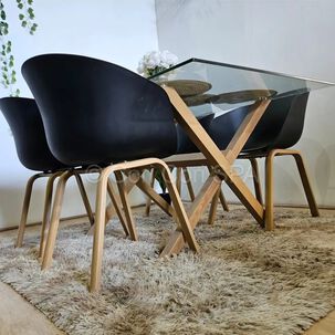 Comedor Medlock 120x80cm + 4 Sillas Cup Negro