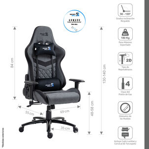 Silla Gamer Spy Gris / Negro Silla Gamer Spy Gris / Negro