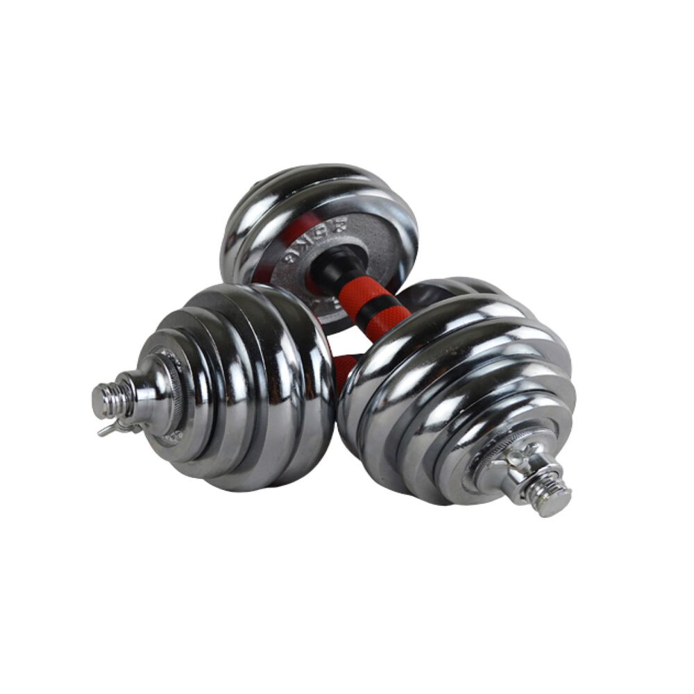 Set De Mancuernas 30 Kg Acero Cromadas Barra Y Malet&iacute;n image number 3.0