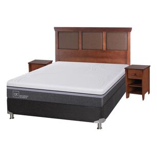 Box Spring Cic Ortopedic / 2 Plazas / Base Normal  + Set De Maderas