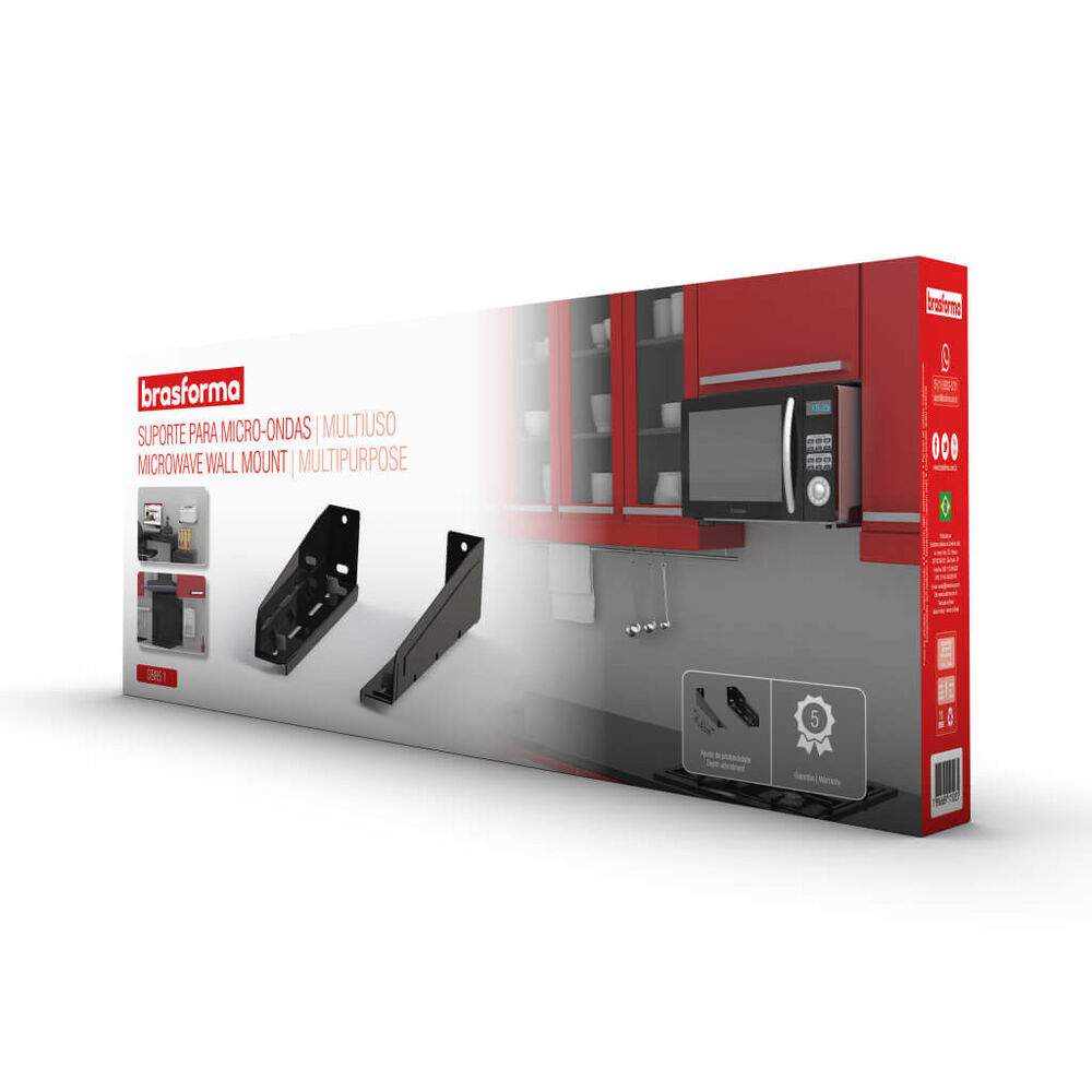 Soporte Microondas/impresora Ajustable Negro - Sbr5.1 - Brasforma image number 5.0