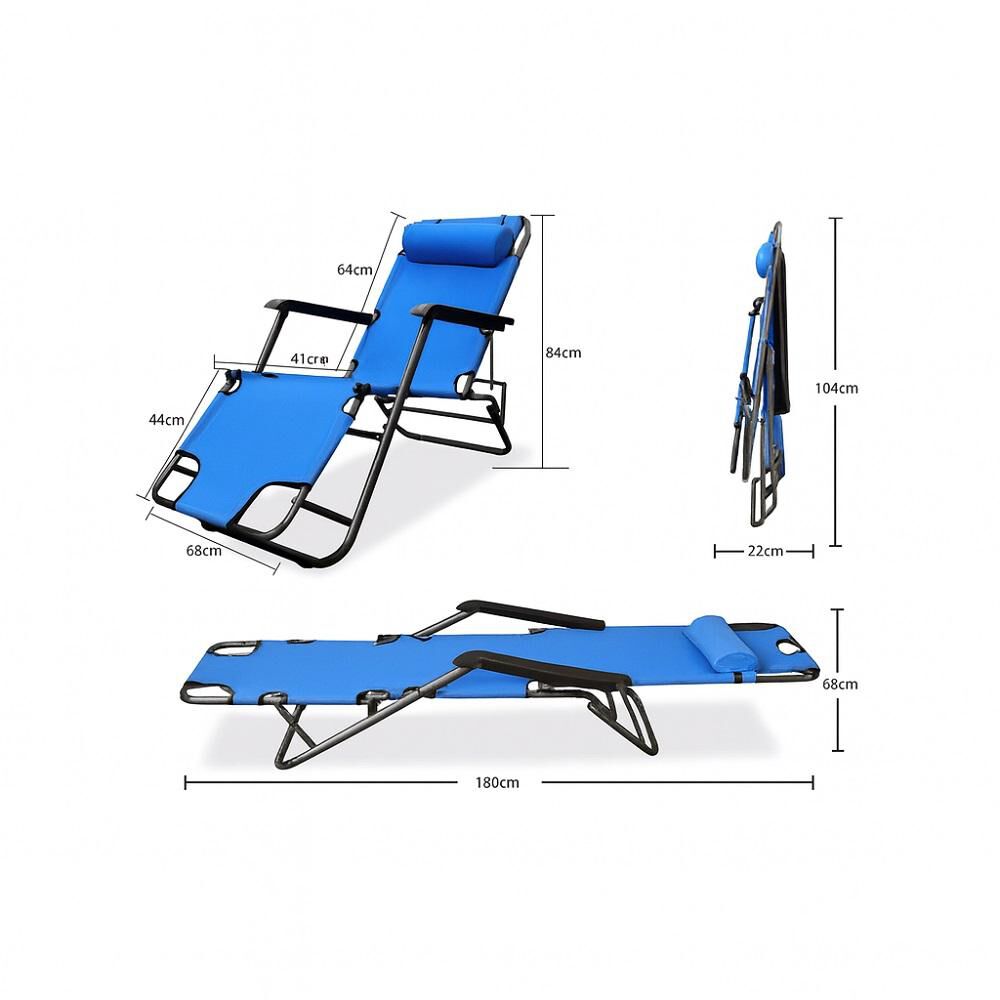 Silla De Camping Plegable Cama Reclinable Reposera Port&aacute;til image number 24.0