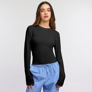 Polera Regular Manga Larga Cuello Redondo Mujer Freedom