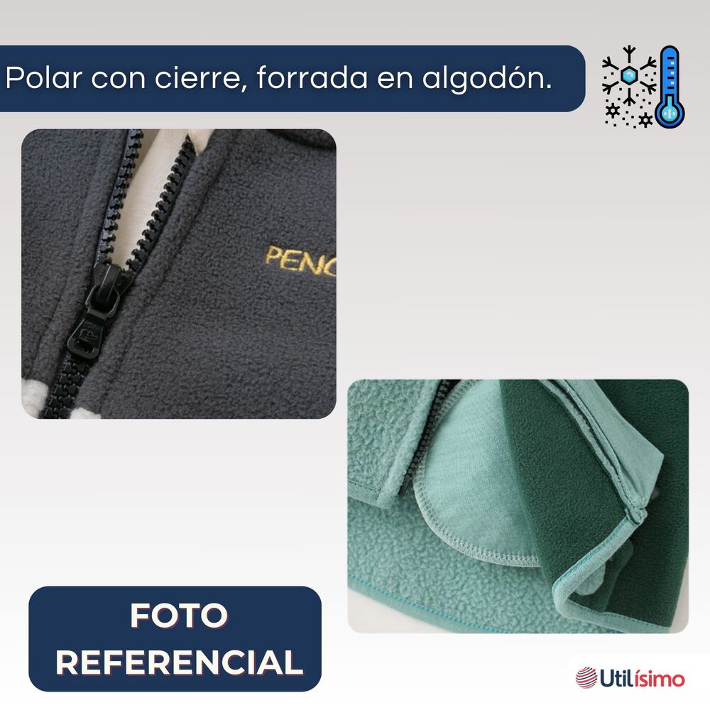 Chaqueta Polar Manga Larga Con Capucha Ni&ntilde;o Negro Pinguino image number 5.0