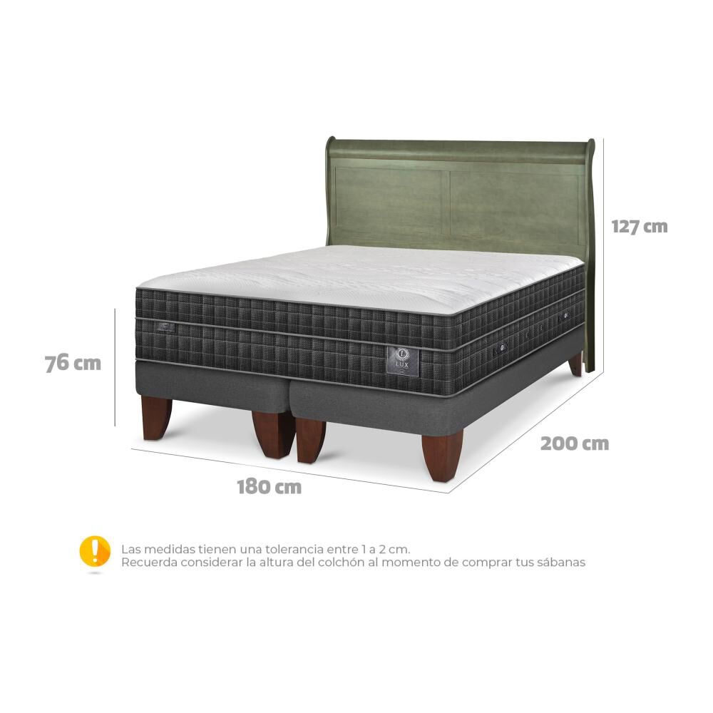 Cama Europea Cic Lux / King / Base Dividida + Respaldo image number 5.0