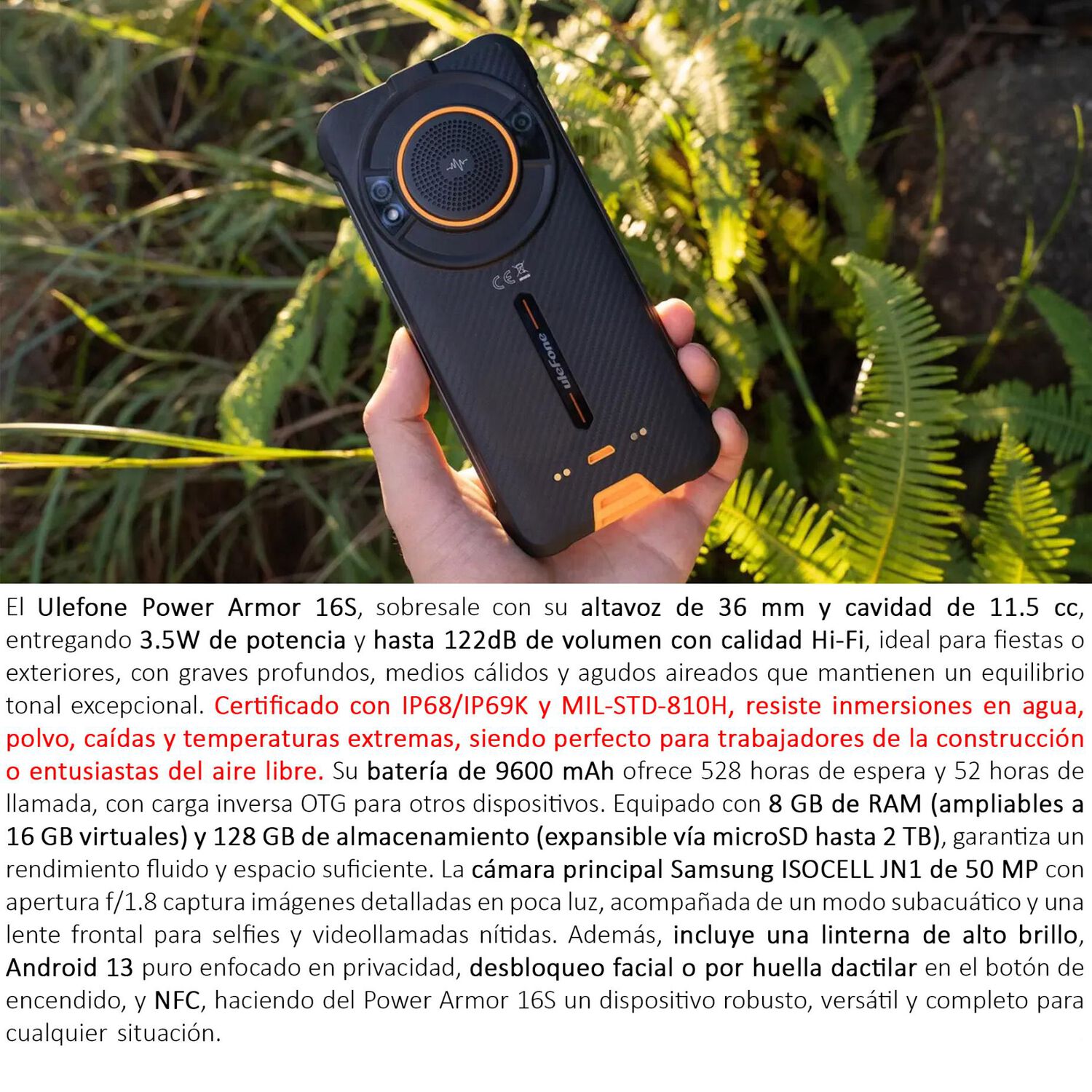 Ulefone Power Armor 16s - Sonido Hi-fi, Bater&iacute;a De 9600mah Y Resistencia Extrema image number 1.0