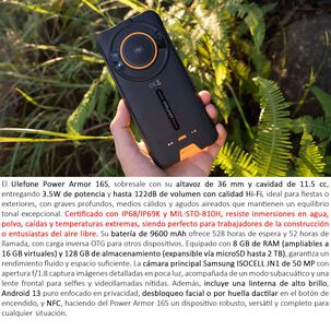 Ulefone Power Armor 16s - Sonido Hi-fi, Bater&iacute;a De 9600mah Y Resistencia Extrema