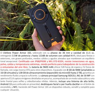 Ulefone Power Armor 16s - Sonido Hi-fi, Bater&iacute;a De 9600mah Y Resistencia Extrema