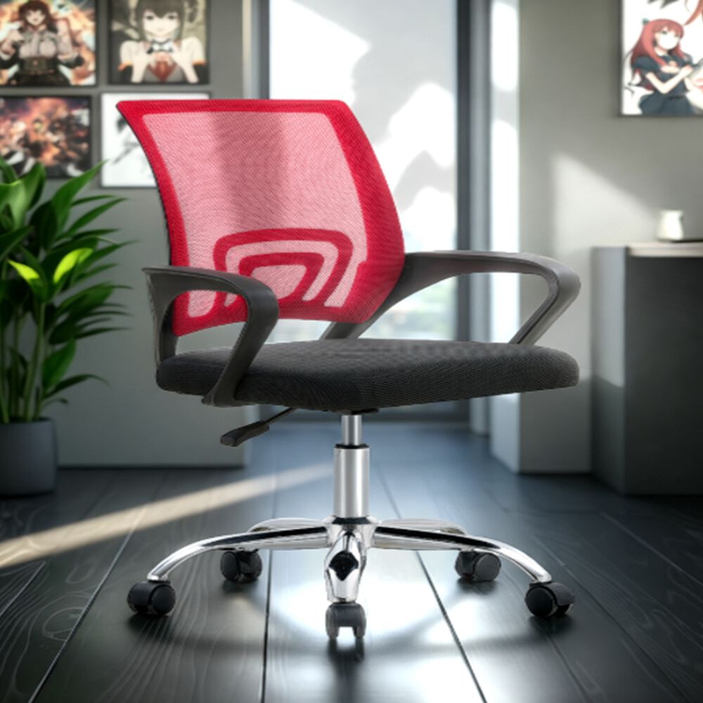 Silla De Oficina Ejecutiva Nueva York Ergonomica Respaldo Malla Roja Bm-520mr Arthome image number 2.0