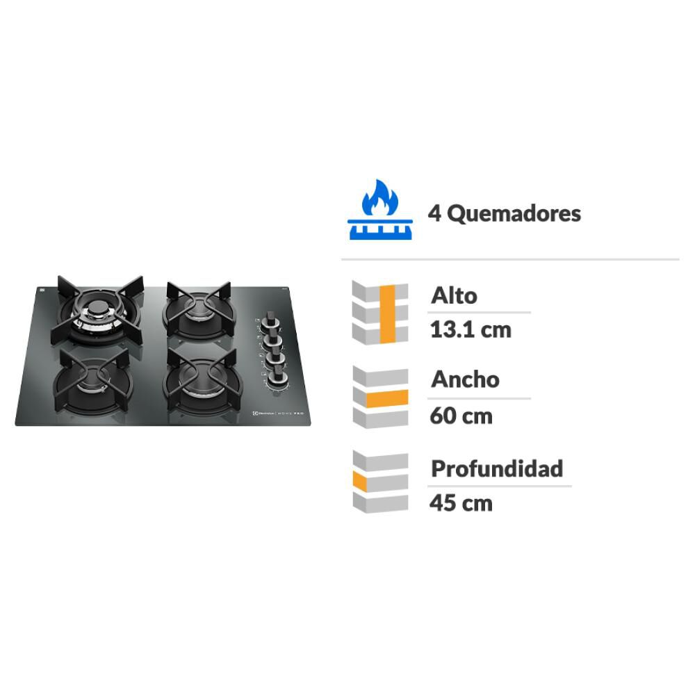 Encimera A Gas Electrolux KE4HP / 4 Quemadores image number 1.0