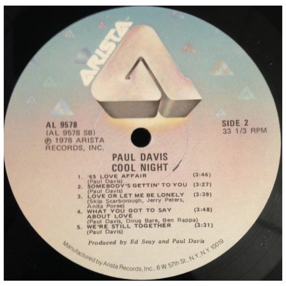 Paul Davis - Cool Night | Vinilo Usado image number 3.0