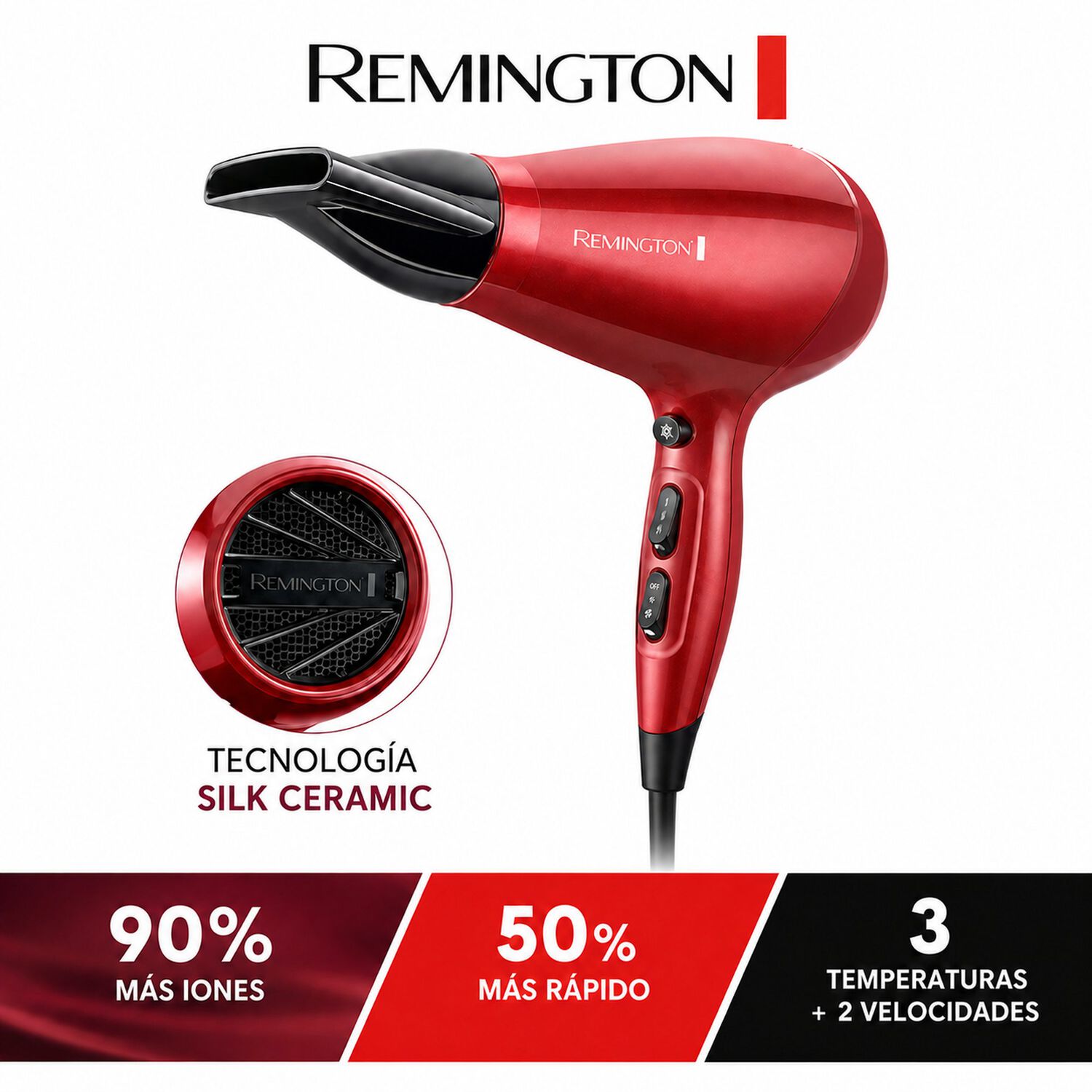 Secador De Cabello Professional Silk Remington Ac9096 2400w image number 6.0