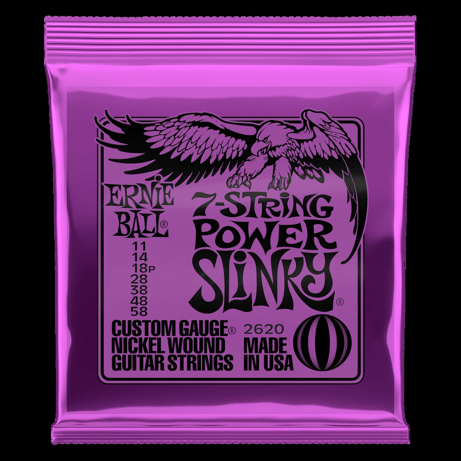 Cuerdas Guitarra El&eacute;ctrica De 7 Power Slinky Ernie Ball 11-58 2620 image number 0.0