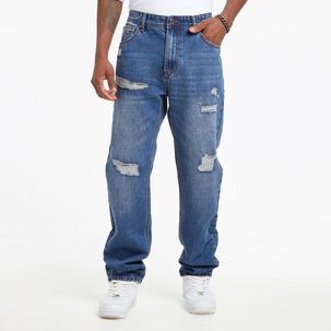 Jeans Tiro Medio Straight Hombre Rolly Go