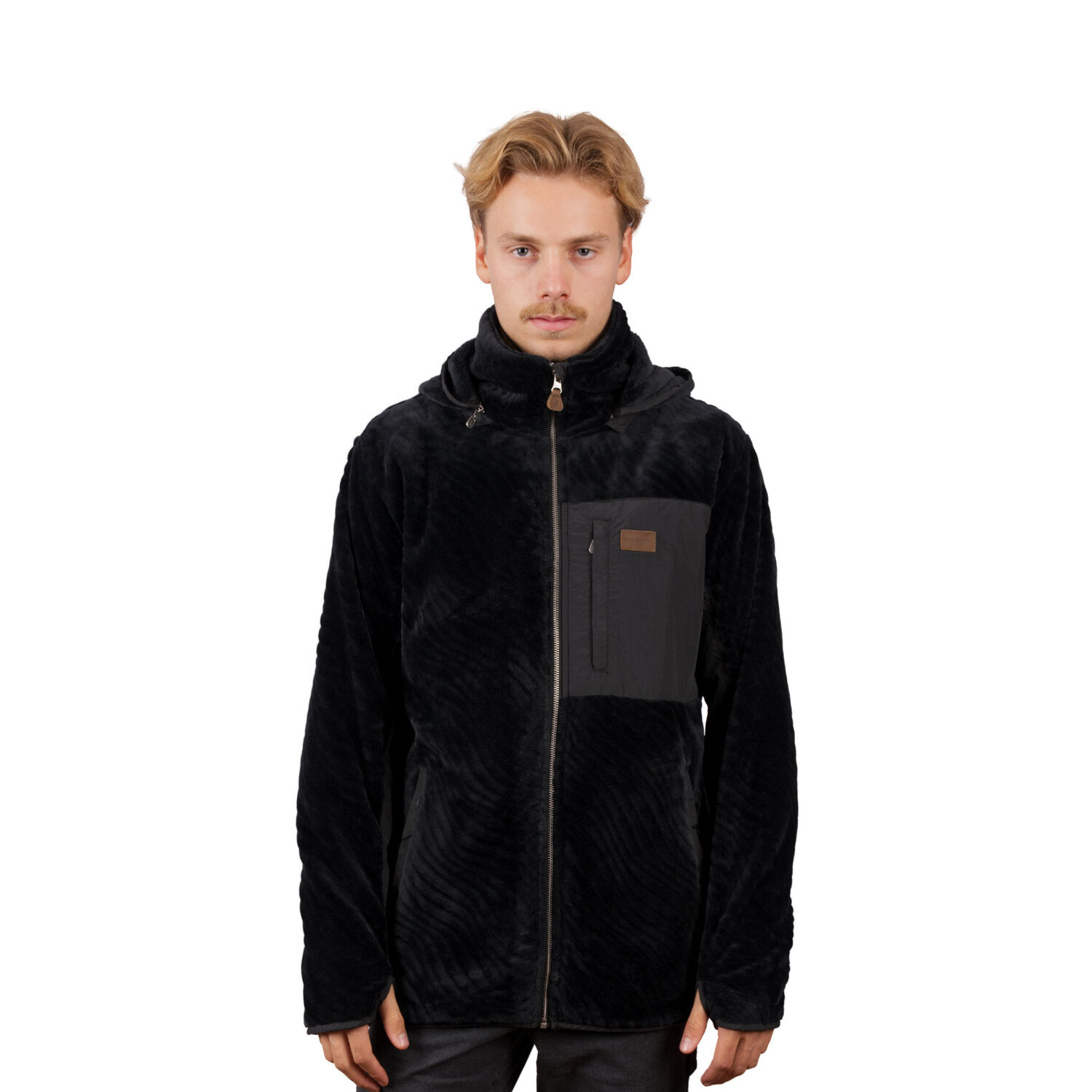 Chaqueta Shaggy Waves Negro Hombre Falcone image number 1.0