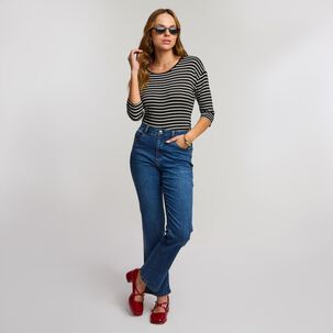 Polera Básica Manga 3/4 Cuello Redondo Mujer Kimera