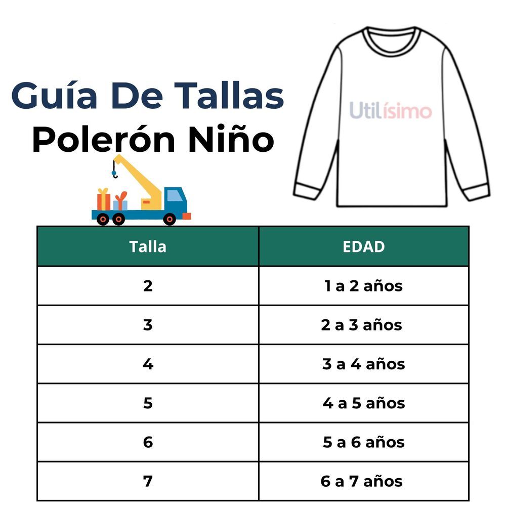 Polerón Niño Manga Larga 100% Algodón Azul Gruas image number 2.0
