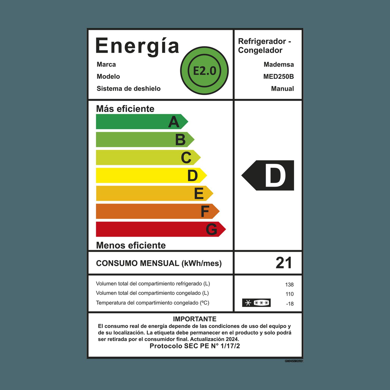 Refrigerador 248l Fr&iacute;o Directo Bottom Freezer Med250b Negro image number 7.0