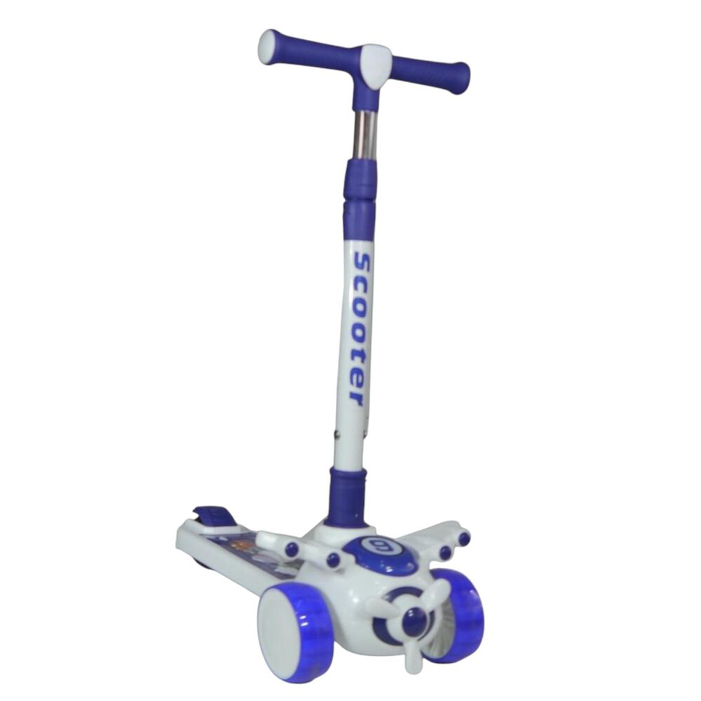 Scooter Monopatín Niños Avión Blanco Azul image number 3.0