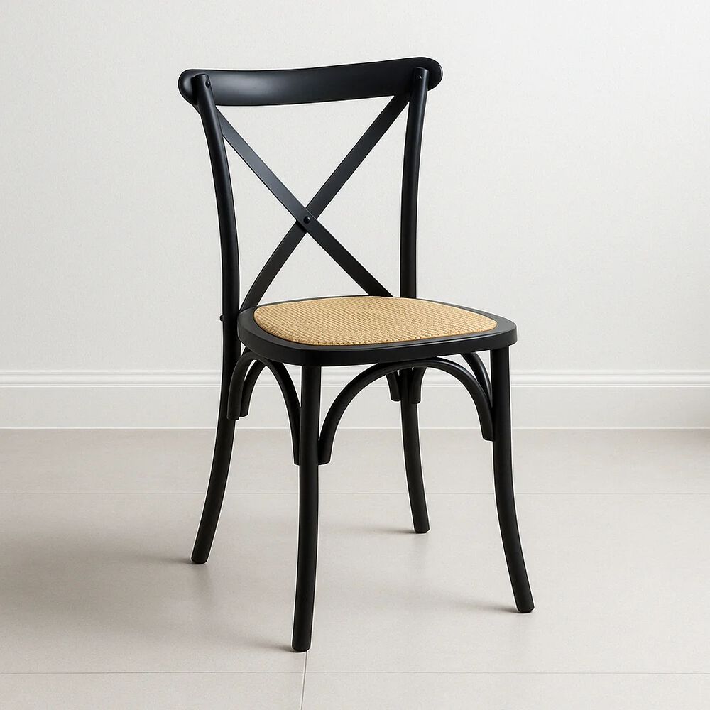 Silla Crossback Madera Rattan Negra image number 0.0
