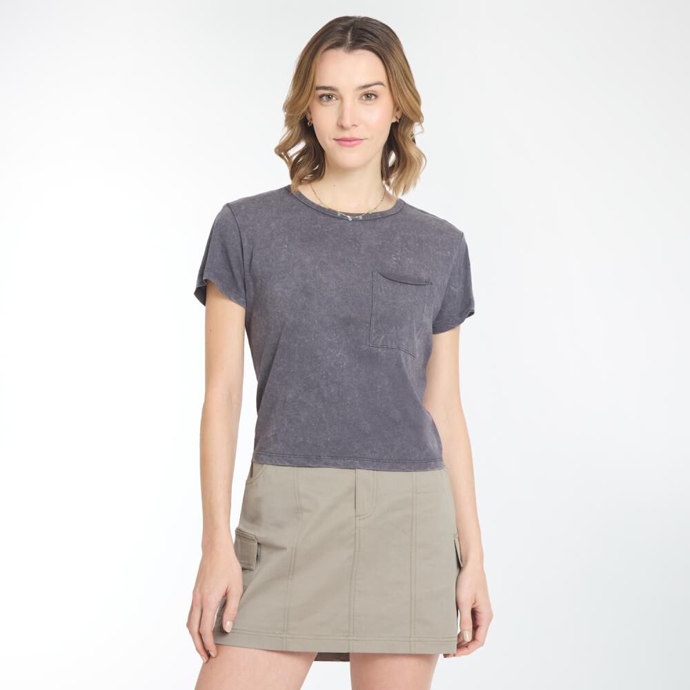 Polera Con Lavado Manga Corta Cuello Redondo Mujer Ocean Pacific image number 0.0