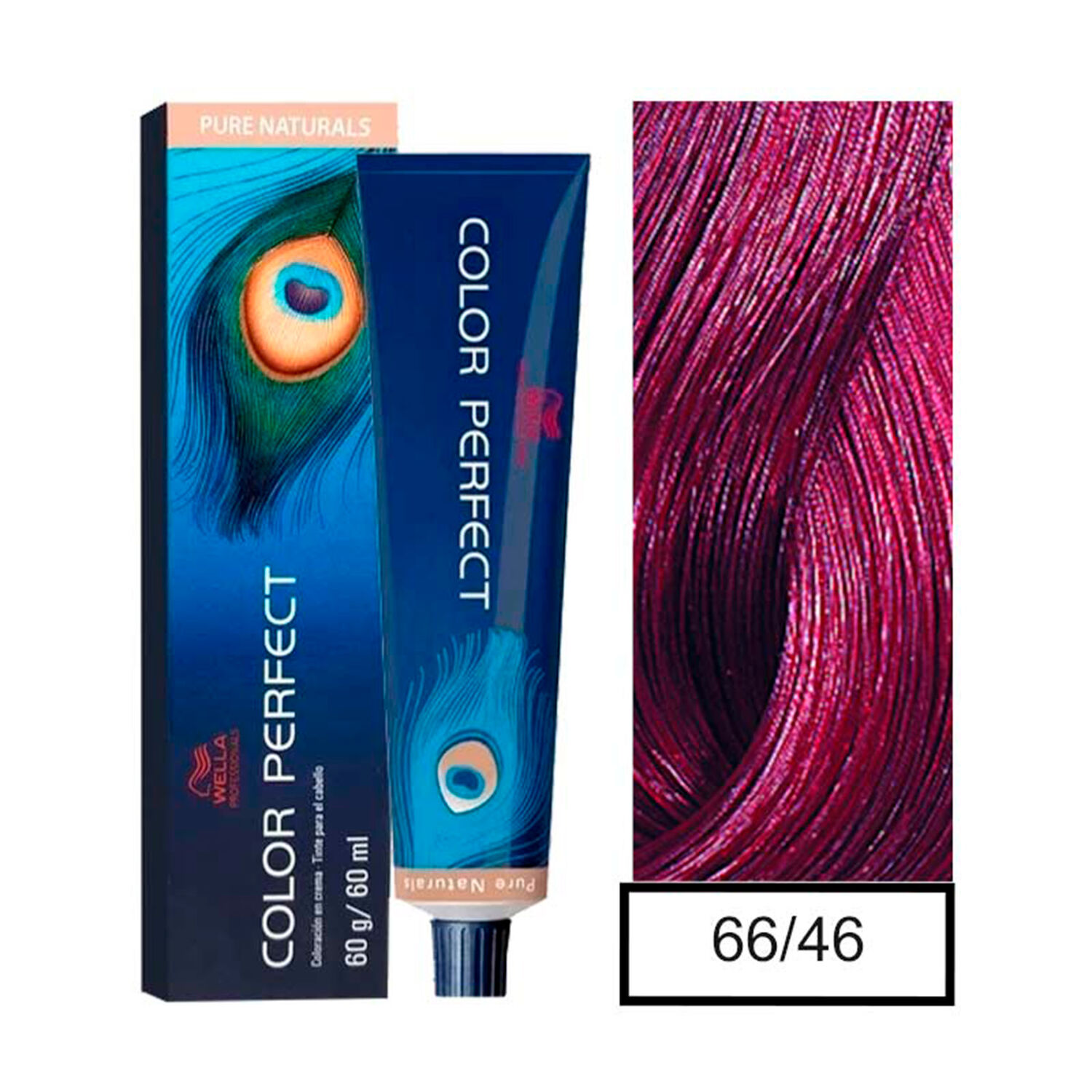 Wella - Tintura Permanente Color Perfect 66/46 Rubio Oscuro Intenso Rojo Violeta 60gr + Oxidante 20vol 60ml image number 0.0