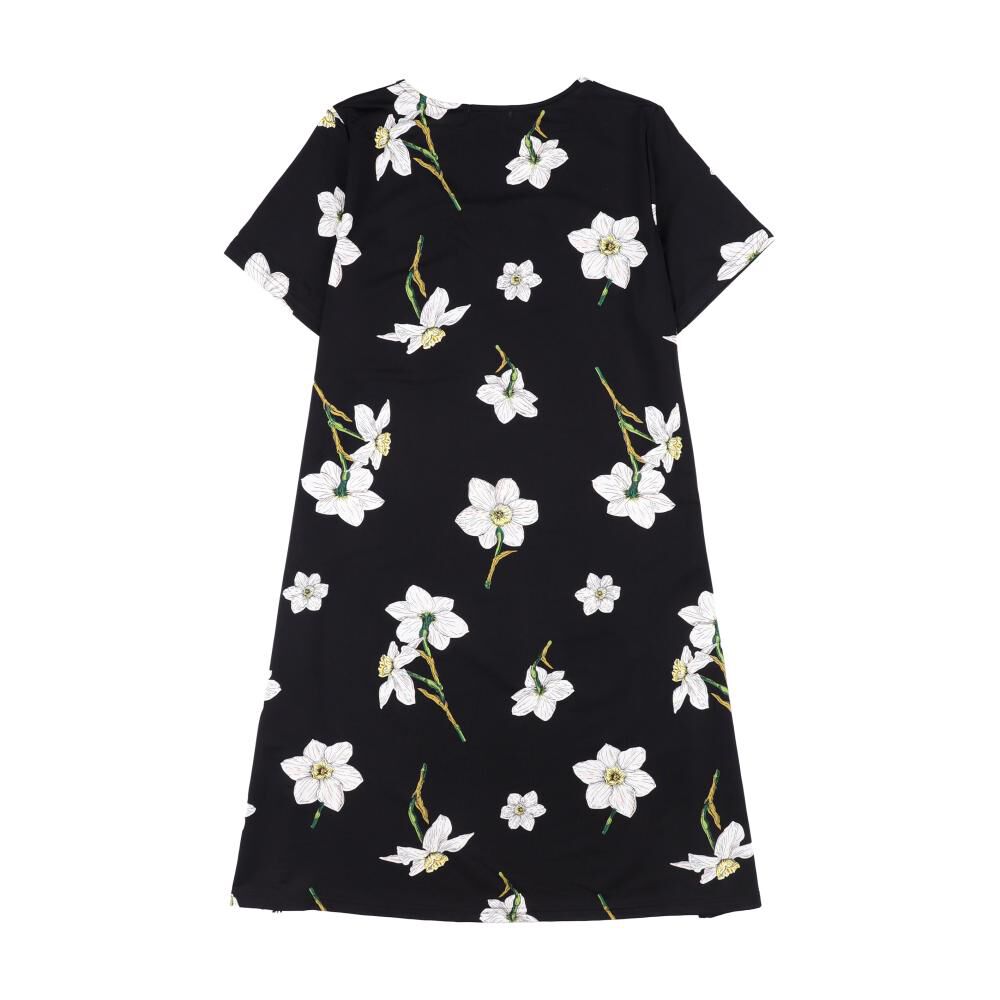 Vestido Full Print Manga Corta Cuello Redondo Mujer Lesage image number 1.0