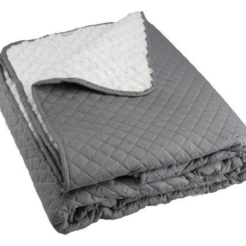 Quilt Andes Sherpa Liso Gris 2 Plazas image number 0.0