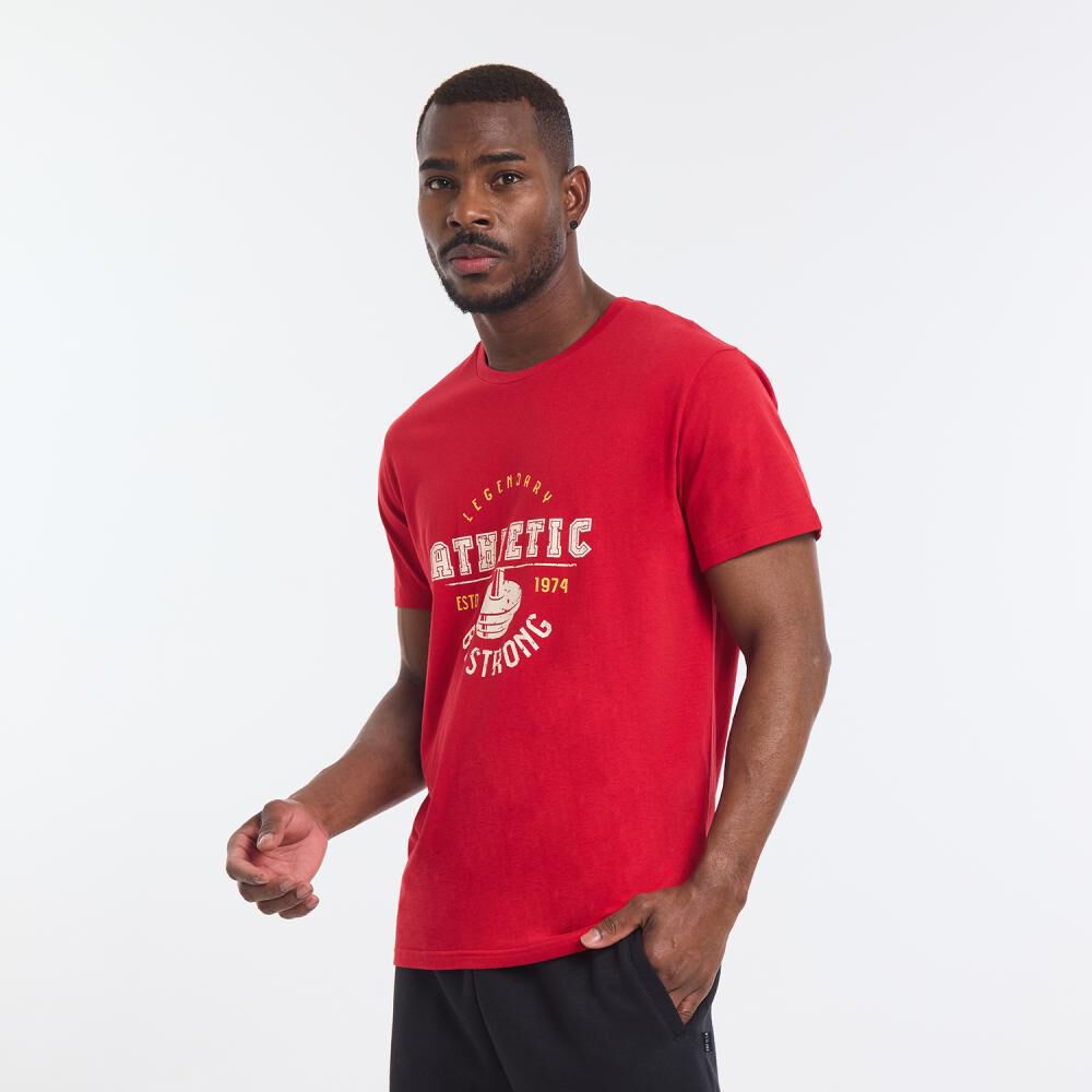 Polera Deportiva Estampada Manga Corta Cuello Redondo Hombre Wetland image number 2.0