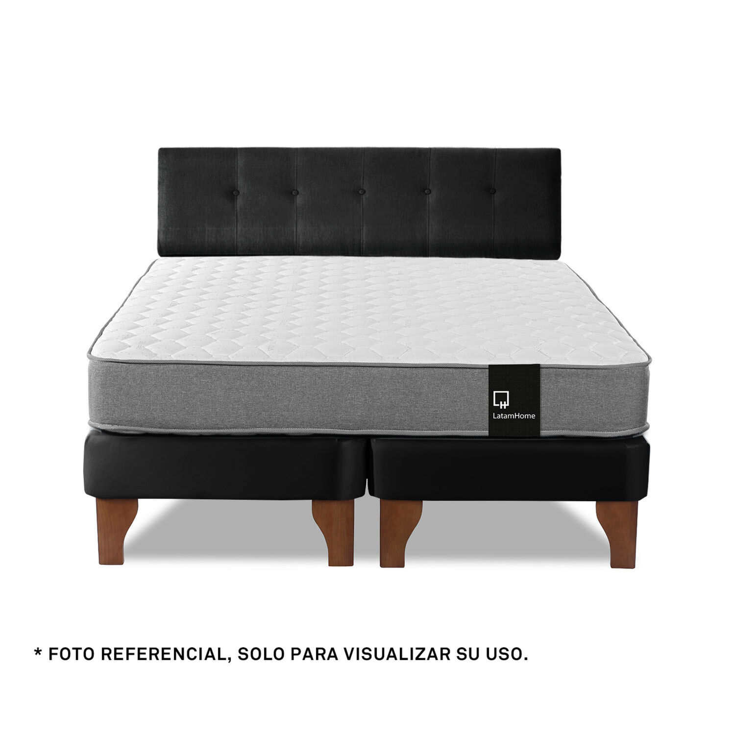 Respaldo Best Tela Velvet Negro 2 Plazas image number 3.0