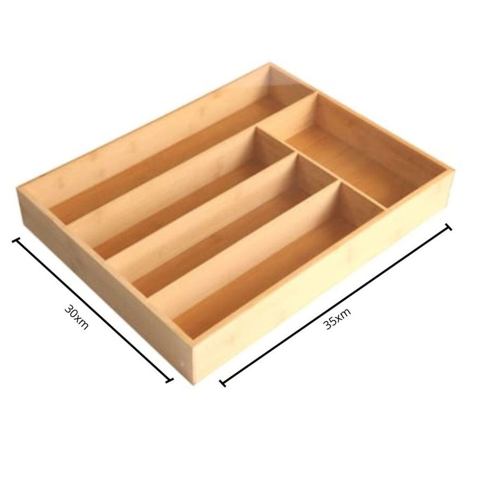Organizador De Cubiertos Multiusos Cubiertero De Bamb&uacute; 35x30cm image number 3.0