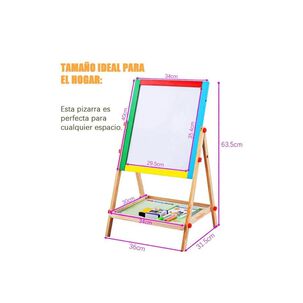Pizarra Infantil Madera 2 En 1 Caballete Magnetica Didactica