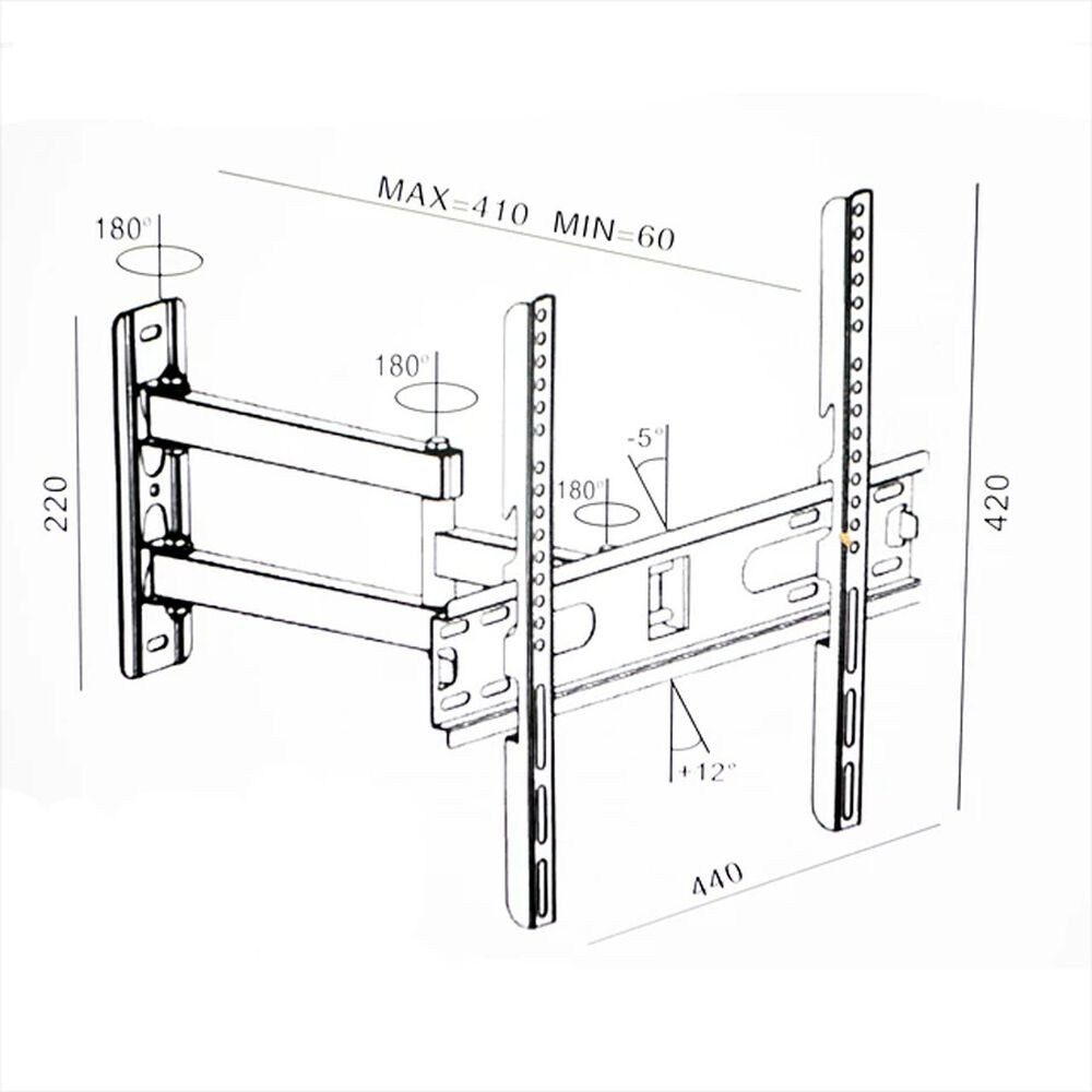 Soporte De Pared Para Tv Con Brazo Extensible De 26 A 63 Pulgadas image number 2.0